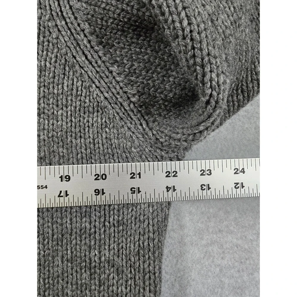 Vintage Polo Ralph Lauren Mens Gray 100% Lambswool Full Zip Mock Sweater Size M
